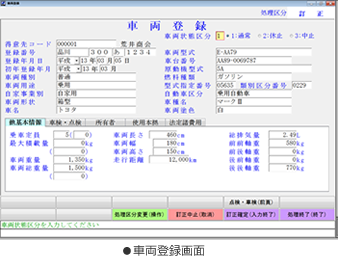 車両登録画面
